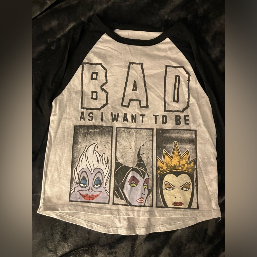 Disney villains bad as I wanna be raglan shirt top-XS